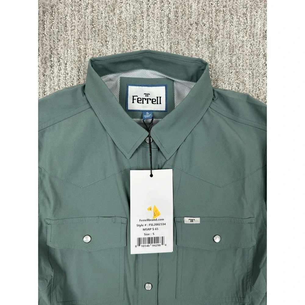 Ferrell Women's Small Teal/Green Western Pearl Snap Shirt NWT Long Sleeve Rodeo